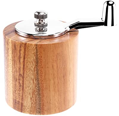 Hausdec Macinasale e , saliera a mano, in legno, con rotore in ceramica e regolabile