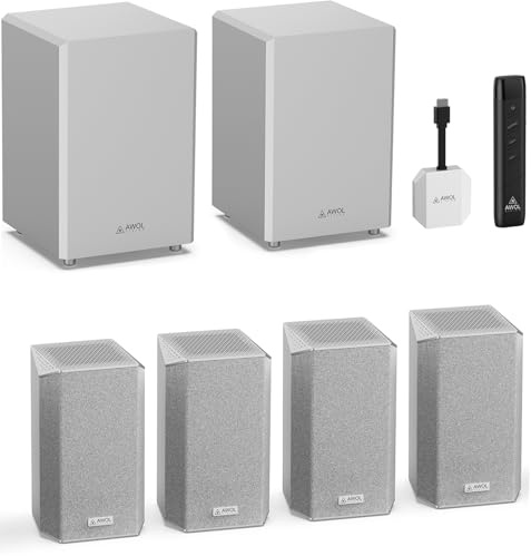 AWOL VISION ThunderBeat 4.2.2 All-Wireless Home Theater Sound System, Surround Sound System with Dual 120W Subwoofers and Upward Firing Speakers, Dolby Atmos DTS Support (4.2.2)