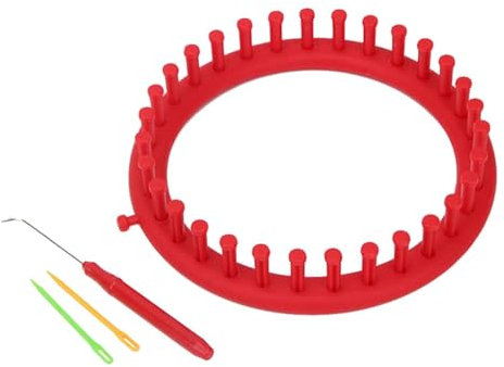 Qianly Strickrahmen Set, Webrahmen, Langlebig, Praktisches Webwerkzeug, Stichstricken für Mützen, Anfänger, Schal, Durchmesser 19 cm