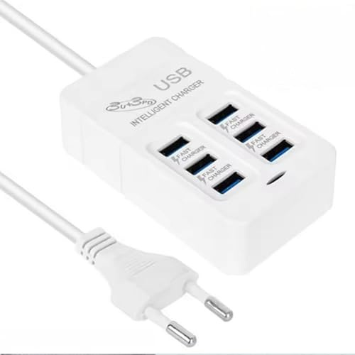 6 portar multiport USB-laddare 35 W mobiltelefon snabb laddning snabba väggladdare hubb adapter EU-kontakt