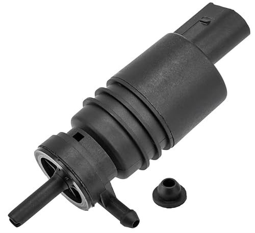 Windscreen Washer Pump, Washer Pump, 12V Car Cleaning Fluid Pump Replacement Single Outlet Water Pump High Pressure Windscreen Headlight Cleaning Pump Compatible with E46 E38 E39 E60 E65 E53 X3 X5 Z4