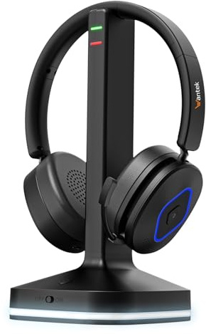 Wantek Cuffie Bluetooth Wireless Microfono Antirumore | Cuffie On-Ear per PC, Laptop, Mac, Windows, Chrome, iOS, Android | 40h di riproduzione | Ufficio & Casa