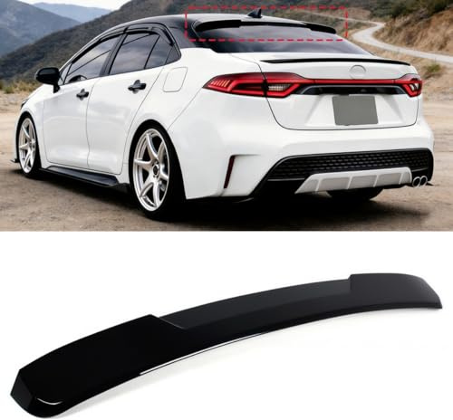 Oasiland Roof Window Spoiler Compatible with Toyota Corolla 2020-2026, Gloss Black V Style Rear Top Wing Fits for All Models Sedan 4-Door 2020 2021 2022 2023 2024 2025 2026