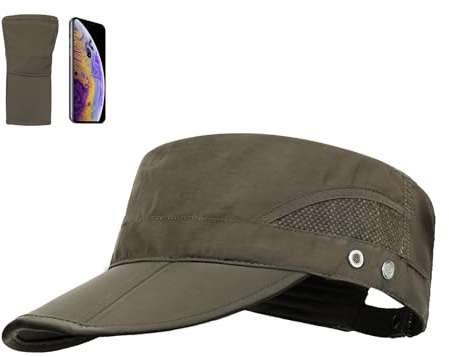 AYPOW Gorra Militar Ligeras Secado Rápido Plegables, Hombres Mujeres Clásico Vintage Gorra Plana, Sombreros de Ejército Suave Transpirable Ajustable Sombrero de Sol Protección Solar Gorras de Béisbol