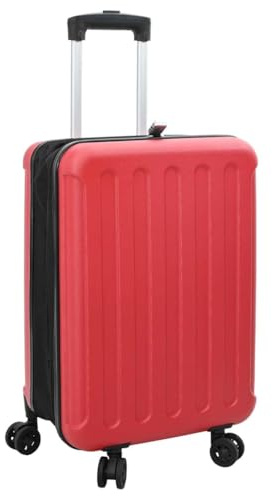 GeenYuu Maleta con candado rojo ABS plástico 43 x 27 x 66 cm rígido equipaje con asa de carro y ruedas giratorias para viajes vacaciones negocios fin de semana