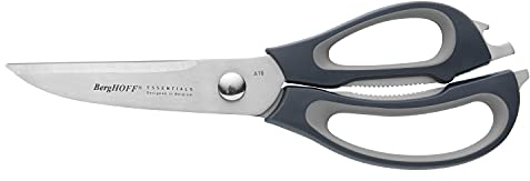 Berghoff 1106255 220mm Gris, Ciseaux à Herbes de Cuisine en Acier Inoxydable - Ciseaux de Cuisine (Herbe, Gris, Acier Inoxydable, Polypropylène, 22 cm, 10 mm)