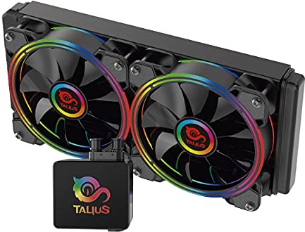 Talius Skadi - Refrigerador líquido para pc RGB. Ventilador para CPU Compatible con Intel-AMD - Ventilador 240mm (2 Ventiladores)