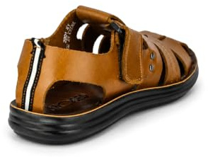 Xposed Mens Leather Cross Strap Sandals Jesus Style Summer Holiday Beach Walking Mules[SANDAL-2201,43,Brown]