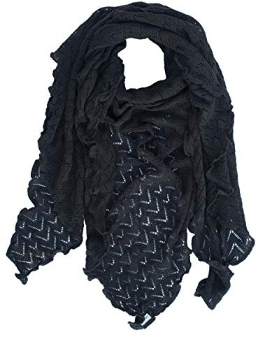 Invero, Merino Dreieckstuch Susi, 100% Wolle (Schwarz)