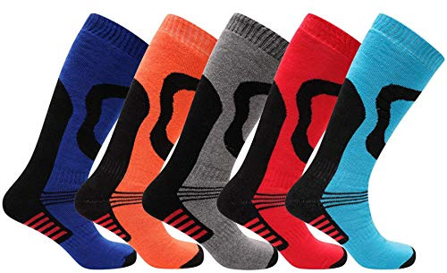 SX167-9-12 - Boys Ski Socks 5 Pack - 9-12 - (EU 27-30)