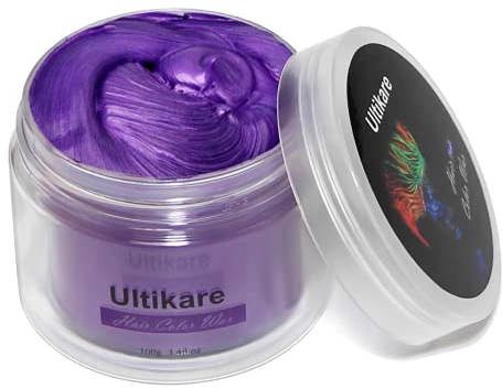 Cera di colore dei capelli, colore istantaneo dei capelli Gel Ultikare lavaggio temporaneo colore naturale dei capelli Crema, utilizzato per bambini, feste, giochi di ruolo, Halloween, Natale (viola)