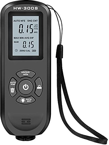 Paint Thickness Gauge, Accurate Car Paint Depth Gauge with Zero/Multi-Points Cal Auto-detects Attribute Coating Thickness Gauge for Steel Automotive Aluminum Metals (Black)