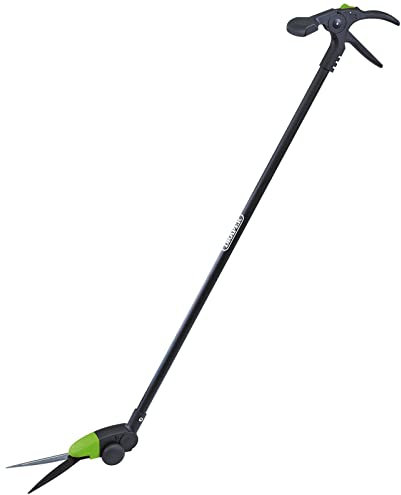Draper Tijeras de césped con mango largo de 1,3 m, recortadora de jardinería con ruedas, cuchillas de corte de césped de 180 grados, herramienta manual de jardín, recortadora de bordes de césped,