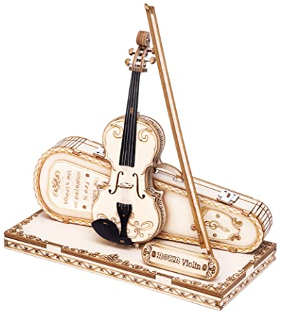 ROKR 3D Puzzle Holz Holzmodelle Bausätze Erwachsene Holzpuzzle Violine Modell Musikinstrumente, Violin Capriccio