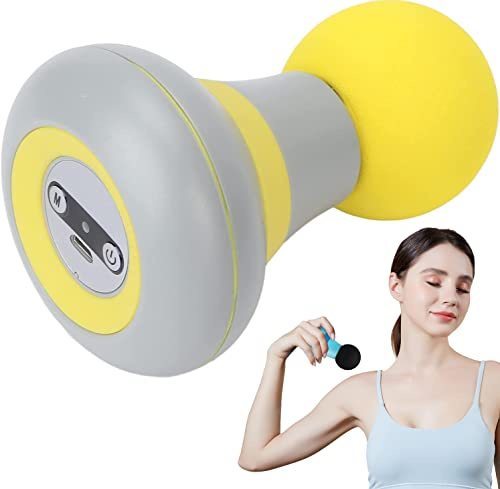 Mini Massage Gun, Portable Mini Massager with 6 Speed Vibration (Yellow) | USB Charging Electric Handheld Personal Massager, Deep Tissue Muscle Massager Fascia Gun for Relaxation Muscles Pain Relief