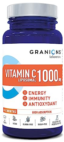 GRANIONS Vitamine C Liposomale 1000 mg Contribue au fonctionnement normal du système immunitaire et à réduire la fatigue Haute Absorption Fabriqué en France 60 comprimés