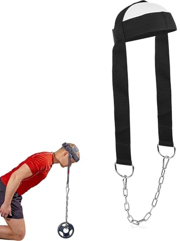 Arnés De Cadena Para Levantamiento De Pesas, Arnés De Entrenamiento Para El Cuello, Entrenamiento De Fuerza Con Cadena De Acero Larga Ajustable Correas Para Ejercitador De Cuello