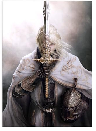 Displate Offiziell Elden Ring MetallPoster Magnetische Befestigung Inklusive Lizenziert Bilder Hochwertiges Poster Lands Between - Needle Knight Leda Poster 45 cm x 32 cm