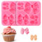 ElevateTech Bow Silicone Mold, 2 Pcs Chocolate Fondant Molds Cake Candy Pop Molds Mini DIY Party Dessert Cake Supplies for Wedding Birthday Cake Decorating