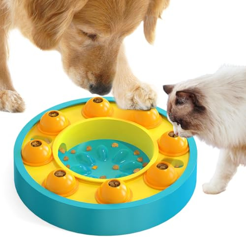 Yirochan Interactive Dogs Toys for Slow Feeder, 2 in 1 Dog Puzzle Toys Treat Dispenser for Dogs Cats, Puzzle Feeders for Dogs IQ Training Funny Feeding Reducing Boredom Intelligence Improving