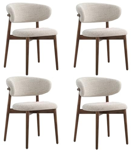 SJDUYD Sillas de Comedor de Madera Maciza, Modernas sillas ergonómicas, sillas de Tela para Salas de Estar, hoteles y restaurantes. 4 Pieces