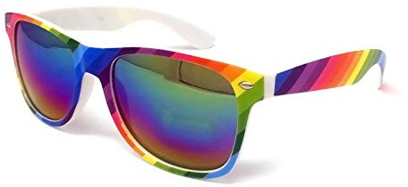 B-Creative KIDS Sunglasses Boys Girls Shades Black Childrens Classic Vintage Holiday UV400 (RAINBOW FRAME RAINBOW MIRRORED LENS)