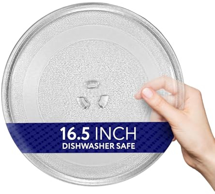 Impresa Replacement Microwave Glass Turntable Plate - Compatible with Panasonic, Kenmore & Sears Models - 16.5-Inch Diameter - Microwave Carousel Turntable