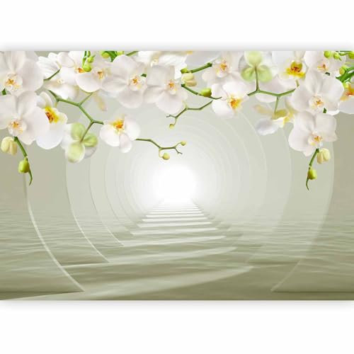 murando Photo Wallpaper 3D Effect 392x280 cm / 154 x 110 Peel and Stick Self-Adhesive Foil Print Wall Mural Tunnel Orchid Flower Abstract b-C-1039-a-a
