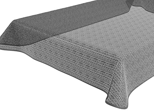 BEAUTEX Tokio Weichschaum Tischdecke mit Paspelband, Garten, Balkon, Terrasse, Camping - Größe und Farbe wählbar - Eckig 110x140 cm, Anthrazit