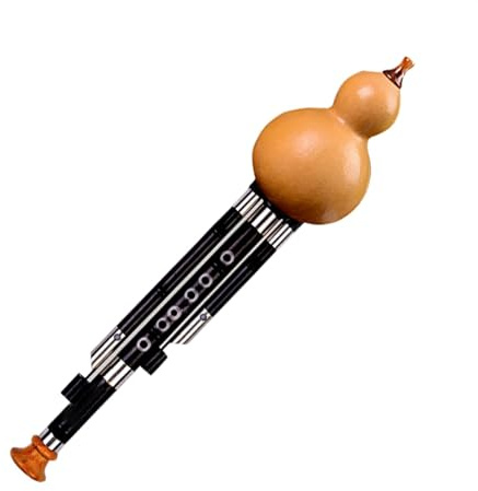 Hulusi-Flöte Ebenholz-Loch-Intarsien-Kürbisflöte, Leistungsstarkes Ethnisches Musikinstrument, Kürbisflöte Mit Aufbewahrungskoffer (Color : F key)