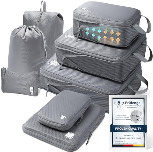 Cubos de compresión para mochila, 8 unidades, cubos de viaje para maletas, impermeables, organizadores de maletas, bolsas de viaje, maletas, organizadores de equipaje, accesorios de viaje