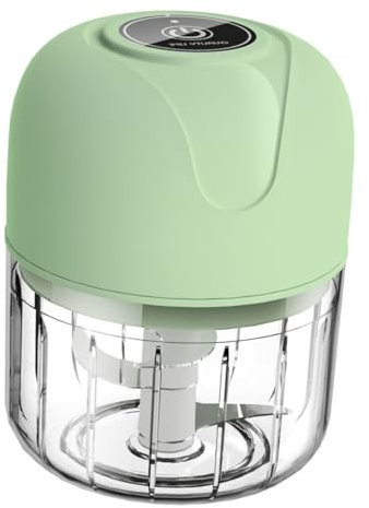 ASAKKURA Picadora De Ajos Eléctrica Mini Portátil 100ml Compacta Motor Potente Plástico y Metal Para Uso Doméstico Cocina y Comidas Rápidas