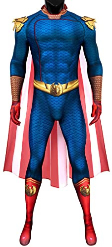 COSKEYFM Costume Homelander pour homme avec cape Ben Soldier Cosplay Halloween Homelander (STYLE1, XXL)