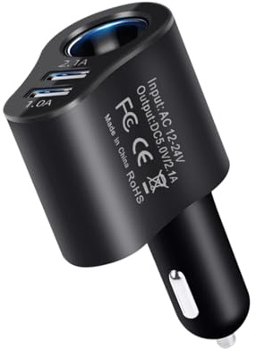 Car USB Charger, Car Outlet Splitter, Auto Splitter Adapter, Auto Charger Adapter, Ciga-rette Li-ghter Socket Splitter Adapter, Fast D-ual Charging Outlet, Multifunctional Car Phone Charger