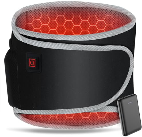 Arlierss Manta Electrica Lumbar, Almohadilla Eléctrica con Batería de 5000mAh & 3 Niveles de Temperatura, Esterilla Eérmica Electrica con Apagado Automático para Espalda, Cuello, Hombros y Vientre