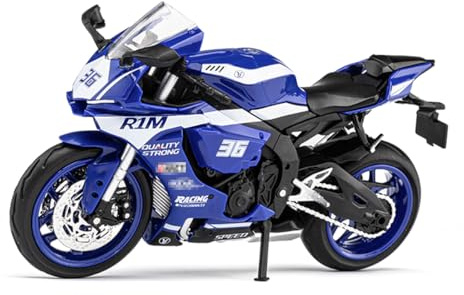 Fuwraixis 1/12 Scala Motocicletta in lega, Blu R1M Modelli di moto popolari, Motociclette da corsa sportive, Oggetti da collezione, Regali per bambini, ragazzi e adulti