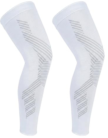 NuCamper Manches de Compression Manches Longues Jambières 1 Paire Anti-Llip | Manchon de Jambe Cyclisme, Toutes Saisons pour Hommes et Femmes pour Sport, Course, Fitness, Jogging,Genou Cuisse Mollet