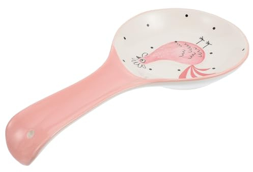 TOYANDONA Soporte para Cucharas de Cerámica Rosa, Rejilla Portacucharas de Cocina Esquinas Redondeadas, Estante para Utensilios de Mesa, Accesorio Auxiliar para Cocina y Comedor