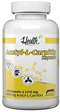 Health+ Acetyl-L-Carnitin - 120 Kapseln hochdosiert mit 1000 mg pro Kapsel, Carnitin-Komplex, Made in Germany