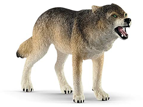 SCHLEICH WILD Life | Wolf 14821 | detailgetreue Tierfiguren | Zoo Spielzeug | tolles Geschenk für Jungen und Mädchen | Deko für Geburtstag | Spielfigur ab 3 Jahren | 10 x 2 x 5 cm