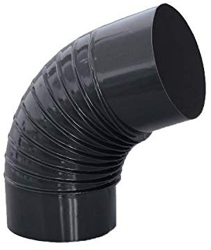 Codo 90° en color negro vitrificado 900°C-Ø100 mm - para conductos de estufas y chimeneas