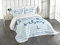 ABAKUHAUS Good Vibes Tagesdecke Set, Nautical Maritime, Set mit Kissenbezügen Waschbar, für Doppelbetten 264 x 220 cm, Nachtblau Babyblau