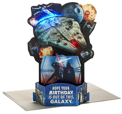 Hallmark Paper Wonder Star Wars Pop Up Birthday Card with Music (Out of this Galaxy, Plays Star Wars Theme), May the 4th