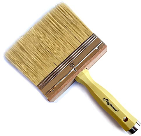 6 Inch Extra-Wide Paint Brush Large Block Stain Brushes Heavy-Duty Household Bristle Paint Brush for Walls, Dusting, Masonry, Wood Deck and Fence Stain Applicator by Magimate