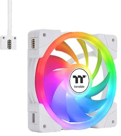 Thermaltake SWAFAN EX 14 ARGB PC Cooling Fan/ 3-Fan pcak/ 500~2000 RPM/Magnetic Connection/Reversable Blades/sync with MB RGB Software/ 140mm / White