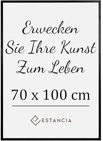 Estancia Black Pine Wood Photo Frame 70x100 cm with Shatterproof Acrylic Glass | Large Modern 70 x 100 cm Wooden Picture Frame