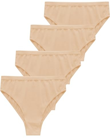 UClokrm Mädchen Ballett Slips 4er-Pack Tanz Unterhosen Baumwolle Unterwäsche für Kinder und Damen Hautfarbe EU Größe 134-140/8-9 Jahre Etikett 140