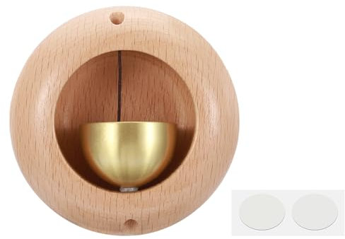 PATIKIL Timbre de Vendidor, Timbre de Puerta de Madera con Campanillas Magnéticas Timbre de Puerta de Metal con Autoadhesivo para la Apertura de Negocios, Beige, Huevo