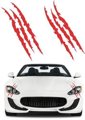 Flaconi Stickers Voiture,Autocollants Voiture,Voiture Tuning,Autocollant de Marque de Griffe,Décoration D'autocollants pour Voiture,Autocollant Griffe Voiture,pour Vitres Arrière(Rouge)