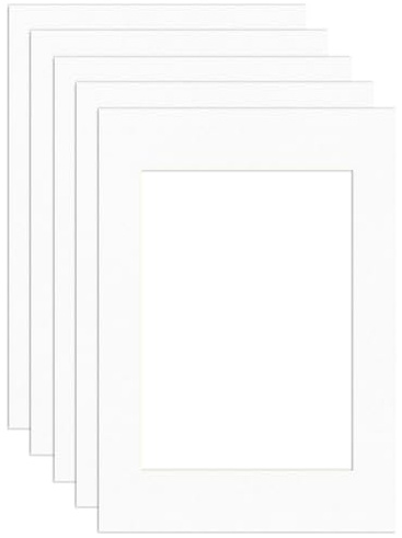 Procut Global A2 White Picture Mount to Fit A3 Aperture Size - Photo Mounts Sheet Cut to Size - Cardboard Mount for Photos, Posters, Prints & Certificates - UK Made - Pack of 5